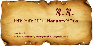 Mátéffy Margaréta névjegykártya